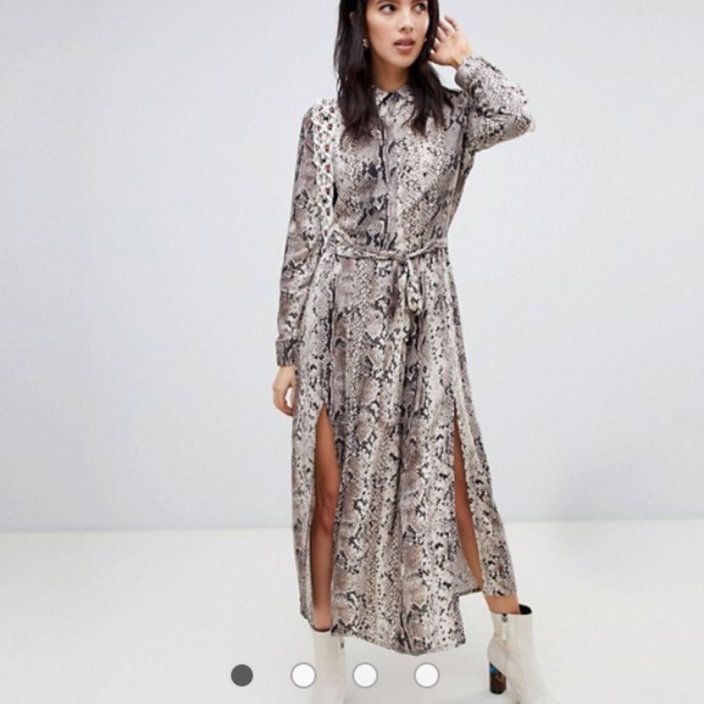 NWOT Stradivarius ASOS Snake Print Dress L
